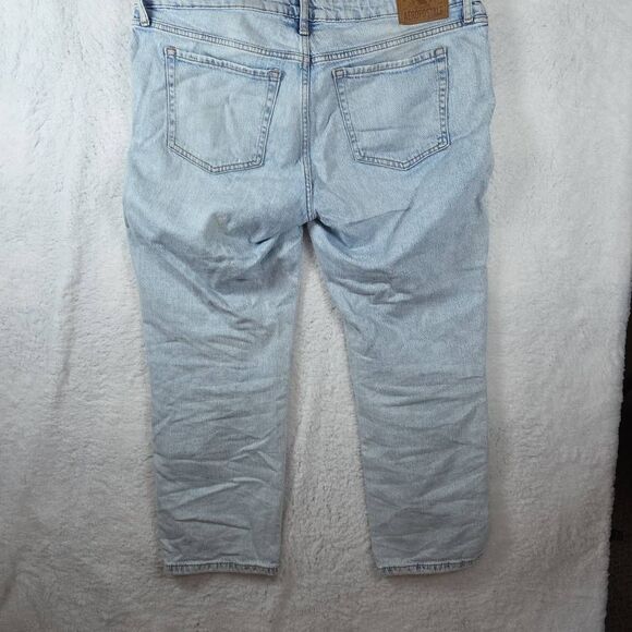 Aeropostale Women's Distressed Mid-rise Ankle Straight Denim Jeans Blue Size 14R - Picture 6 of 9